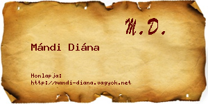 Mándi Diána névjegykártya